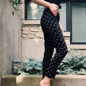 Wesley Print-Block Pant Black/Blue